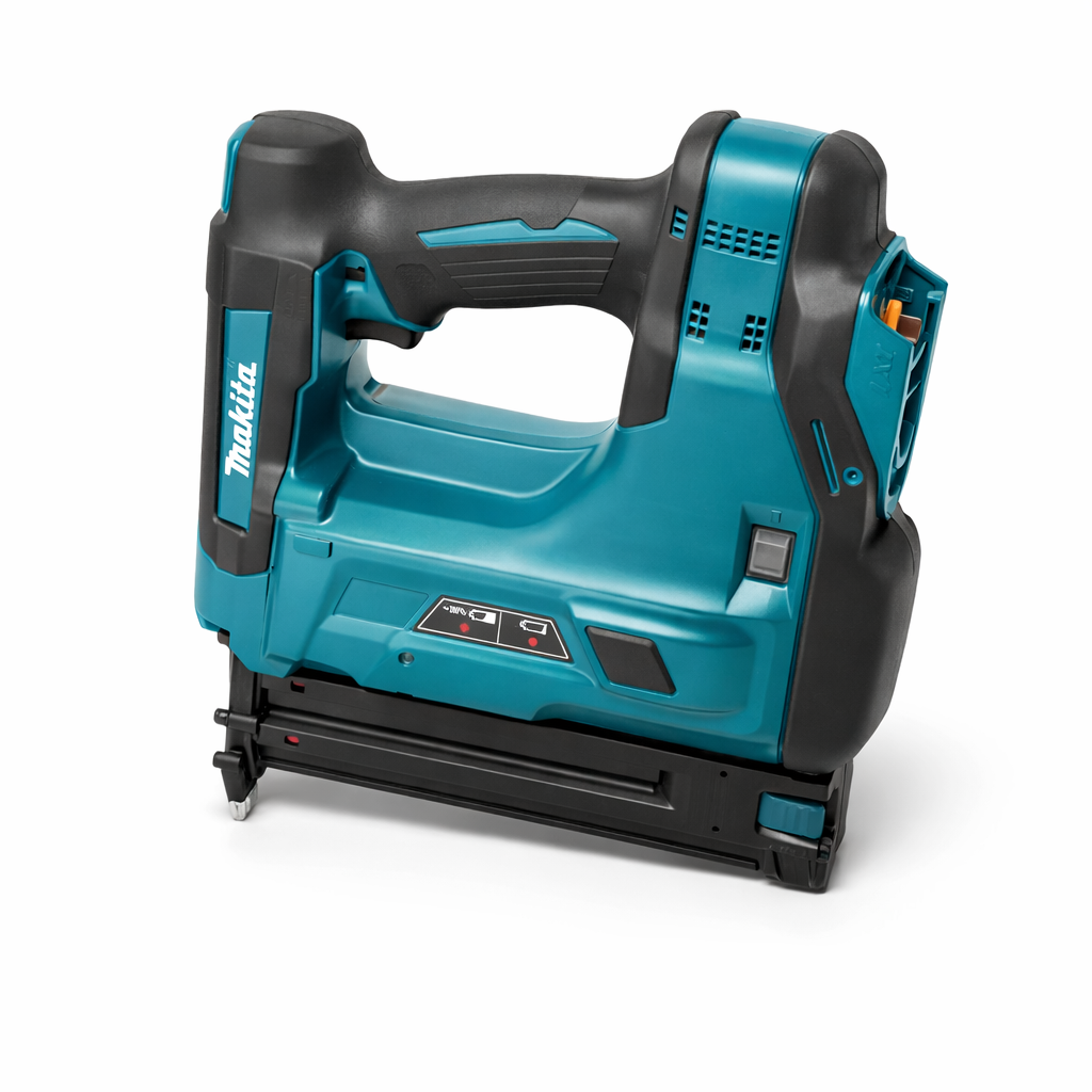 Cloueuse Makita DBN500Z 18 V LXT 18 ga sans fil sur fond neutre