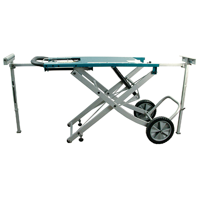 Chariot Makita 198687‑1 WST01N pour scie à onglets coulissante, sur fond clair, vue latérale