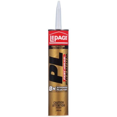 Adhésif LePage PL Premium 825 ml cartouche beige sur fond blanc