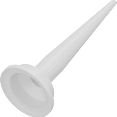 Embout Sika 120 mm nozzle cone plastique sur fond blanc, vue de face