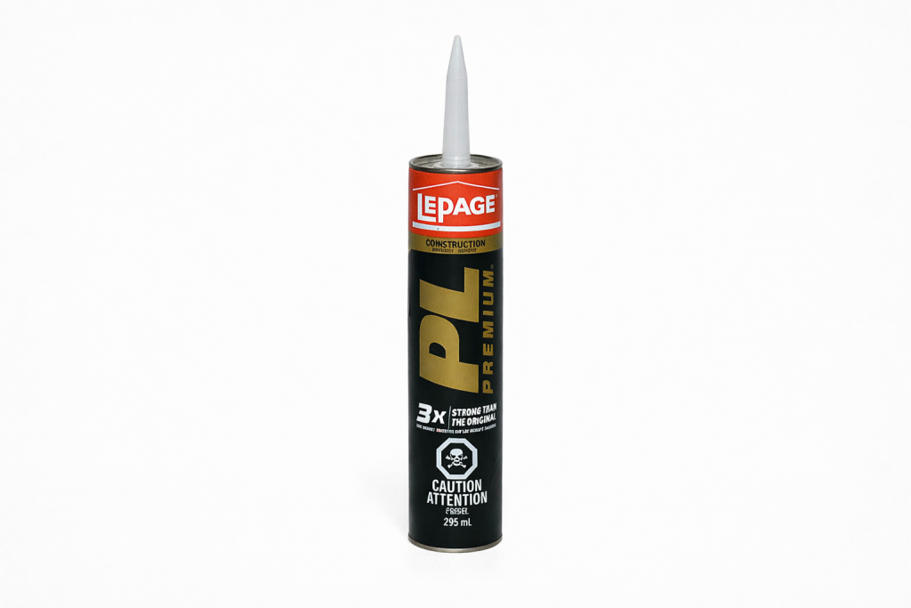 Adhésif LePage PL Premium 295 ml cartouche beige sur fond blanc