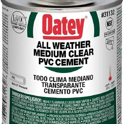 Colle Oatey PVC 473 ml ciment solvanté pour tuyaux et raccords PVC sur fond neutre