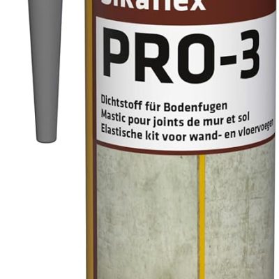 Sikaflex 1A 300 ML gris aluminium cartouche mastic polyuréthane sur fond neutre vue de face