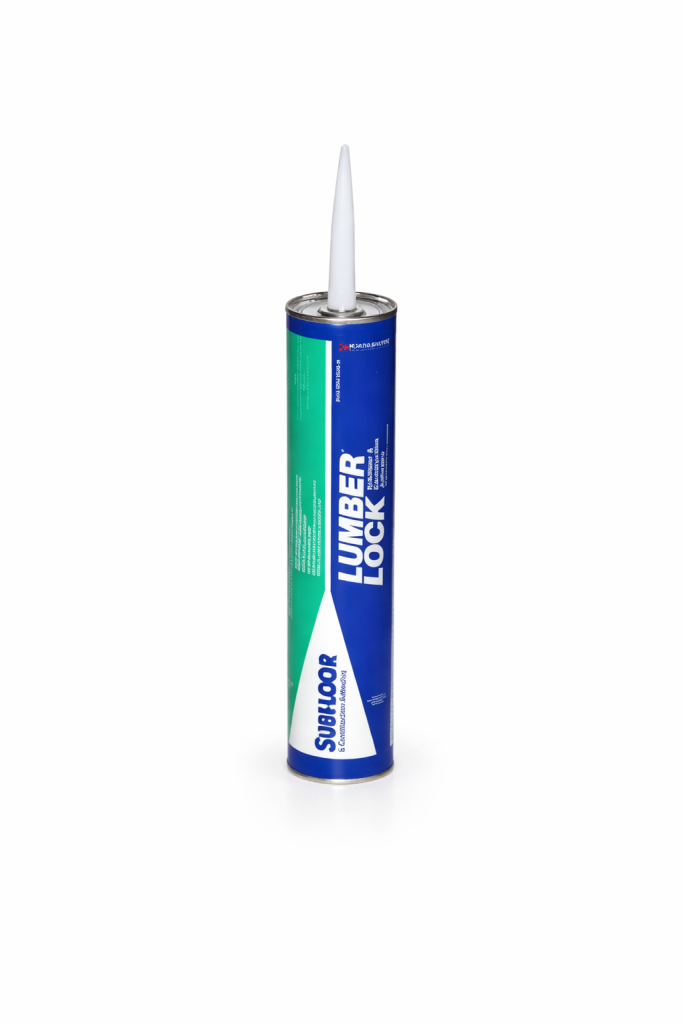 Adhésif de construction Lumber Lock 828 ml cartouche 28 oz sur fond blanc