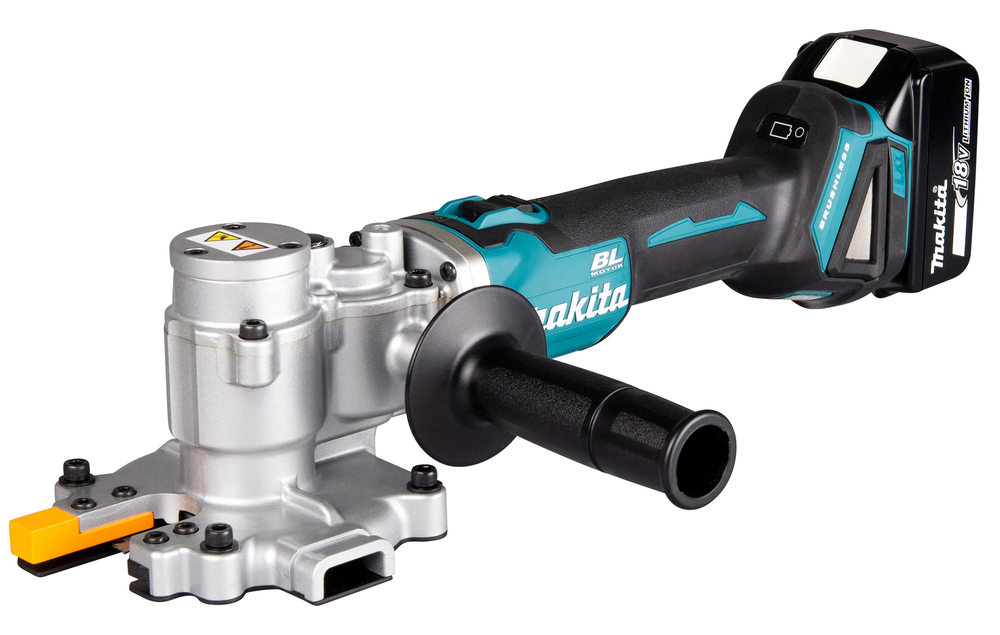 Makita DSC251ZK coupe tige acier sans fil 18 V LXT brushless sur fond blanc montrant lame et poignée ergonomique