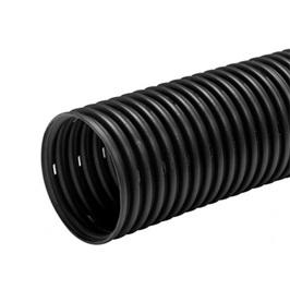 Soleno Méga 3 drain perforé enrobé vert 100 mm 4" x 75 m sur fond blanc
