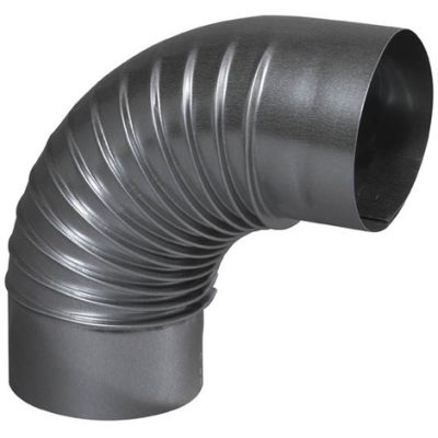Coude aluminium 2 x 3 po noir mat 30 degrés photographié sur fond blanc avec mise au point sur l’angle et finition