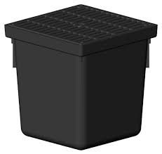 Couvercle drain de plancher 19" x 25" 1ZD1925C Fibro-Drain PEHD noir sur fond neutre