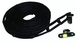 Sangles en caoutchouc 44 po modèle 56730 photographiées sur fond neutre avec mise au point sur la longueur étendue et les crochets de fixation