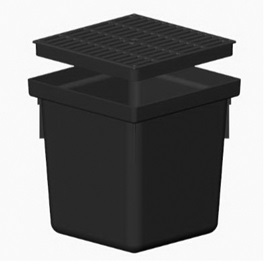 Drain de plancher Soleno Fibro‑Drain 1ZD1824P 18" x 24" PEHD sur fond blanc avec détails structurels