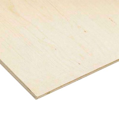 Contreplaqué Épinette Standard 5/8 po 4x8 sur fond neutre avec mise au point sur texture du bois