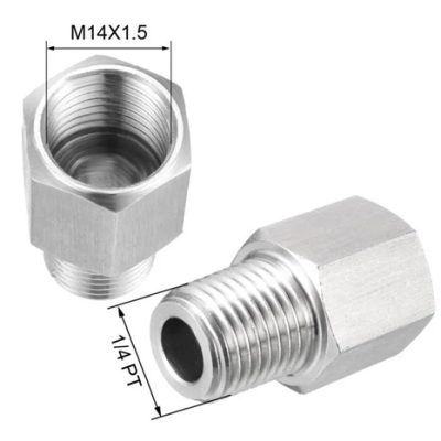 Raccord flexible réducteur 8" à 6" avec colliers de serrage inox sur fond blanc.