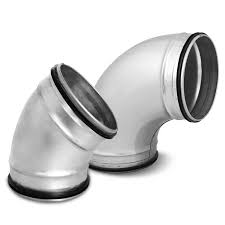 Coude aluminium Blanc de Loup 2 x 3 po 30 degrés photographié sur fond blanc avec mise au point sur l’angle et finition