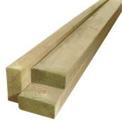 Bois traité brun Suprême Bossinotte Lumber 2 po x 6 po x 12 pi sur fond neutre avec mise au point sur la solidité et la finition