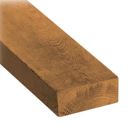 Bois traité brun Bossinotte Lumber 2 po x 4 po x 12 pi sur fond neutre avec mise au point sur la légèreté et la solidité