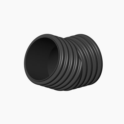 Coude 45° SF-Max 15" Uni PVC Soleno sur fond blanc