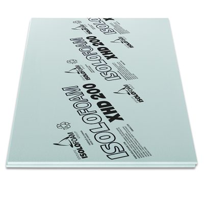Panneau isolant Isolofoam XHD 200 2.4 pouces 2x8 pieds mousse EPS haute densité sur fond neutre vue de face