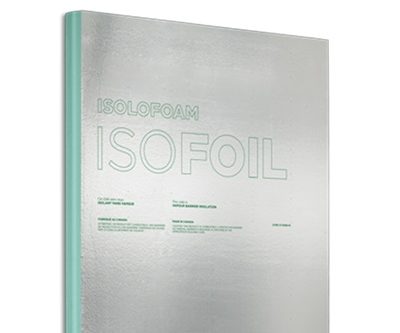 Panneau Iso R+ 3/4 po 4 pi x 8 pi sur fond neutre avec mise au point sur la texture de la surface