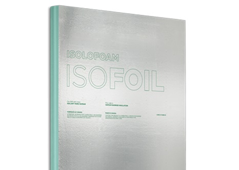 Panneau Iso R+ 3/4 po 4 pi x 8 pi sur fond neutre avec mise au point sur la texture de la surface