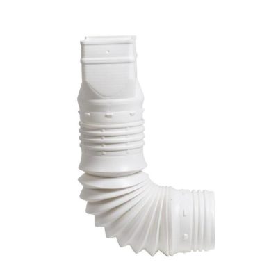 Adaptateur gouttière 4" blanc PVC sur fond blanc pour descente de pluie