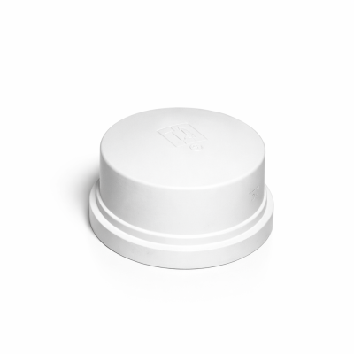 Bouchon SDR mâle 6 po PVC 043736 sur fond neutre vue du profil spigot