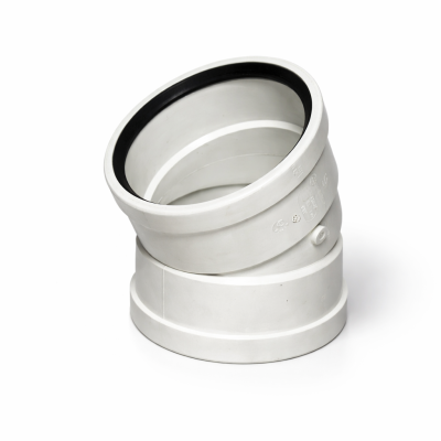 Coude 22,5° SDR 6 po PVC 443969 sur fond neutre vue du profil