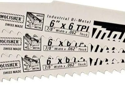 Lame scie alternative Makita 723072-A-3 6 po BIM sur fond blanc, vue en plan