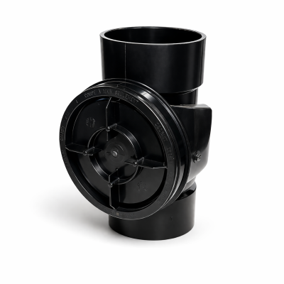 Clapet anti‑retour ABS 6 po 017486 pour égout et drainage sur fond neutre