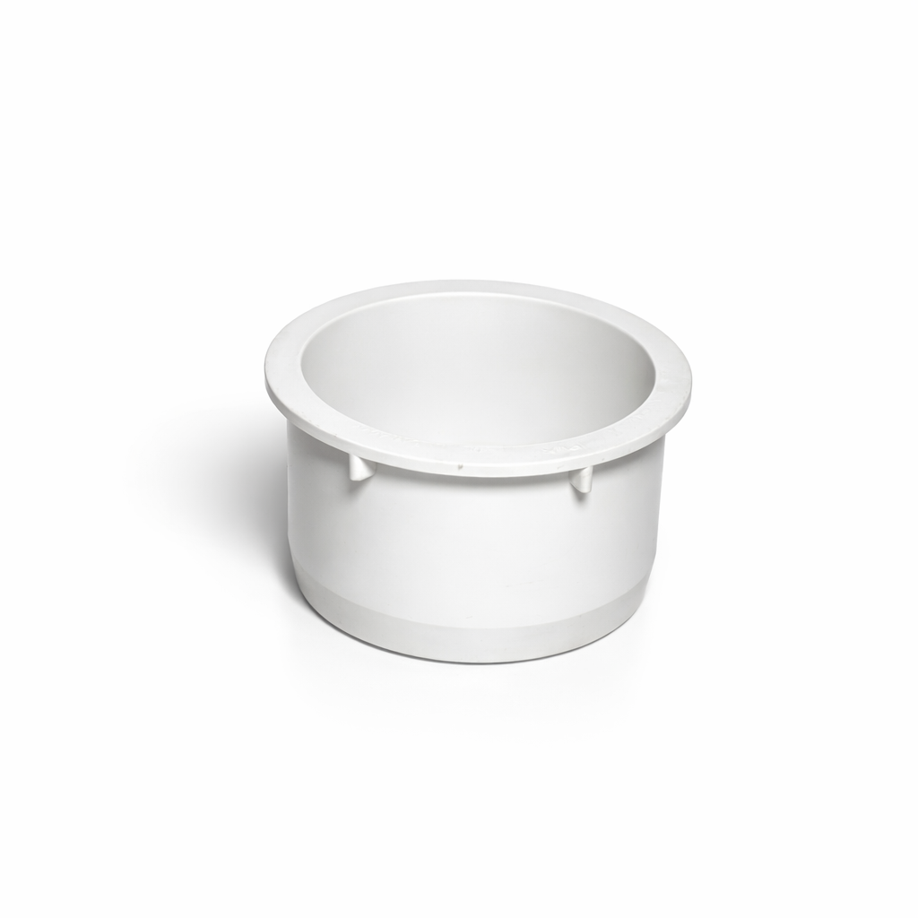 Bouchon SDR mâle 5 po PVC 043735 sur fond neutre vue du profil spigot