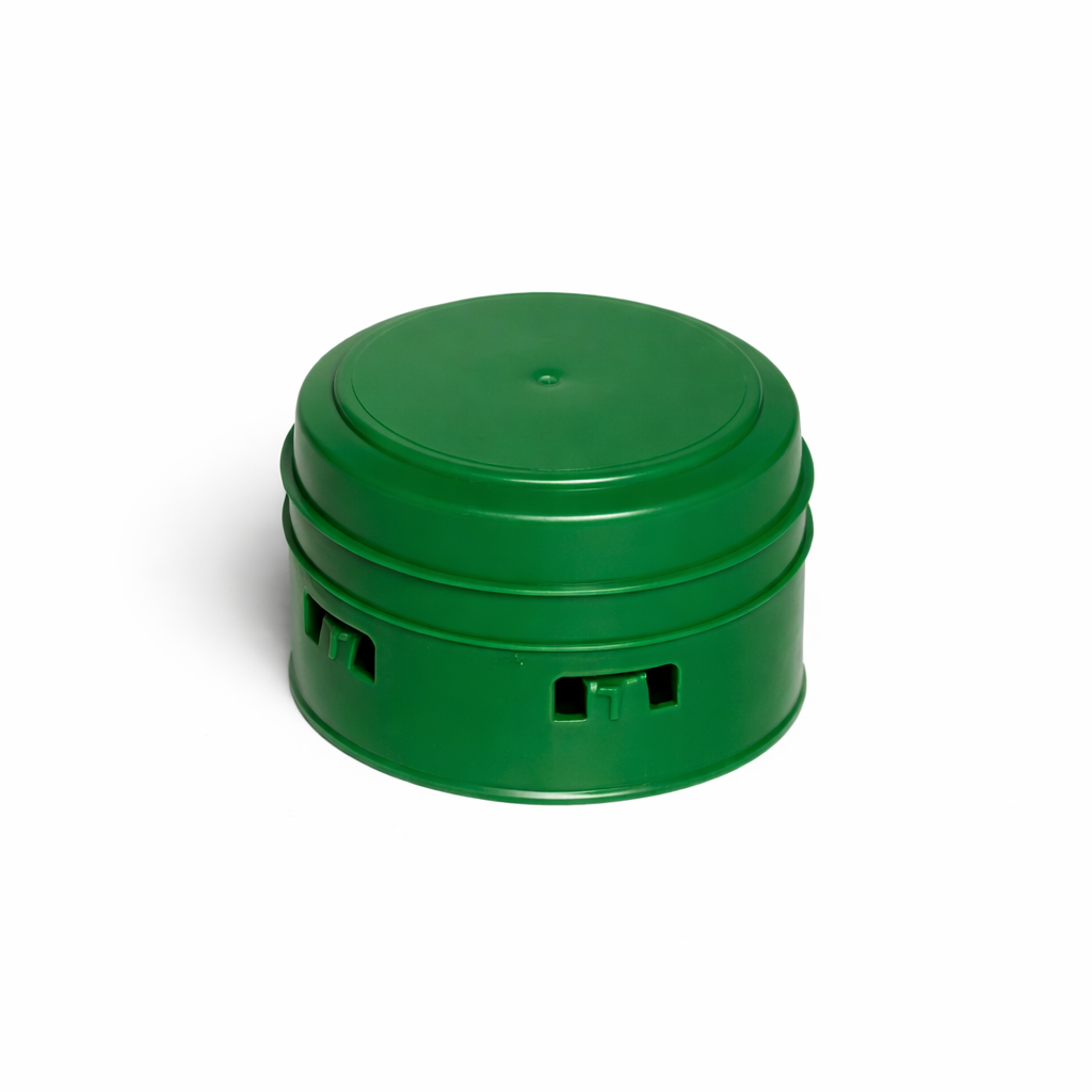 Bouchon extérieur drain 4" PVC pour tuyau d’évacuation sur fond blanc