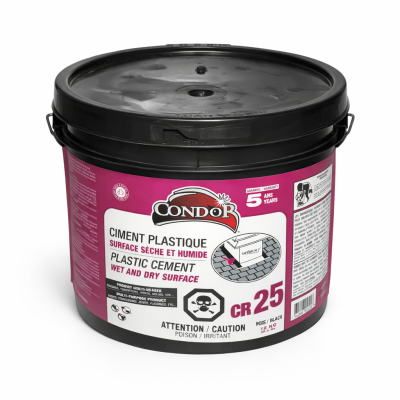 Ciment plastique CR25012 12 kg noir sac sur fond neutre prêt à l’emploi pour réparation et collage.