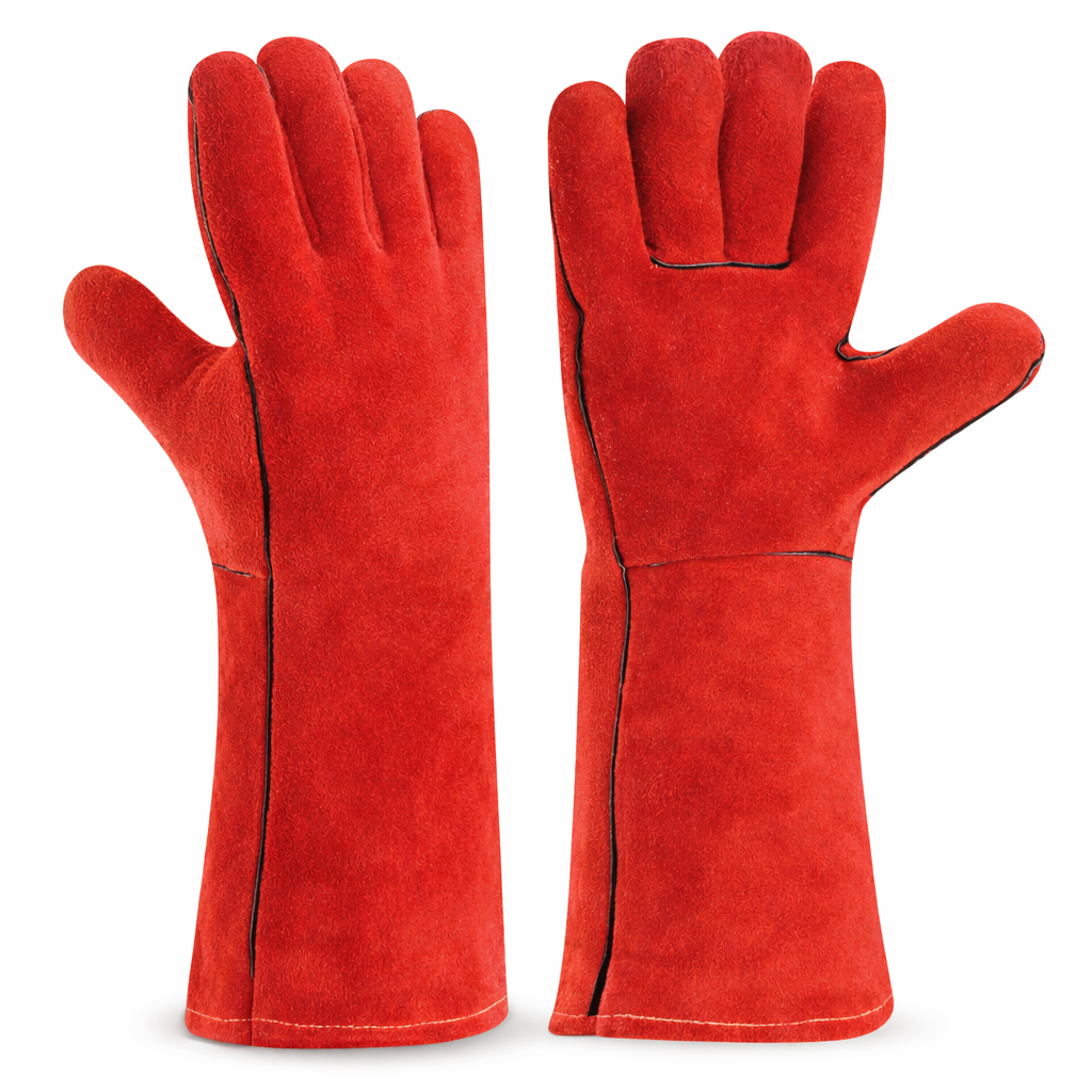 Gant de soudure X Large 10 avec manchette 4 po photographie sur fond neutre avec mise au point sur la texture protectrice