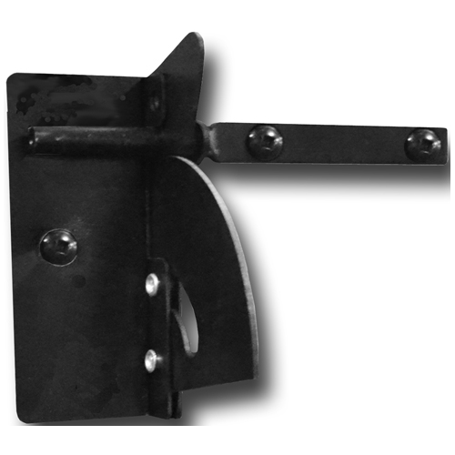 Locquet résidentiel auto‑nivellant Pylex pour portail acier sur fond blanc avec focus mécanique