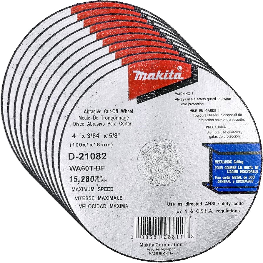 disque meule à tronçonner 5 pouces x 3/64 pouce sur fond neutre, vue face avant