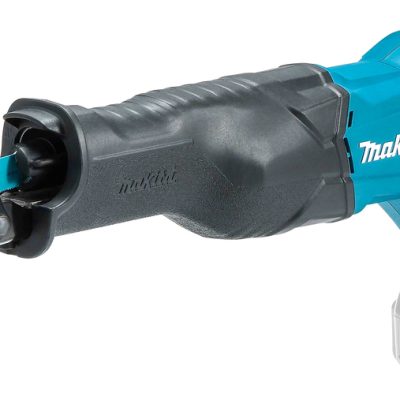 Makita DJR186Z scie alternative 18V LXT sur fond blanc avec lame et poignée visibles