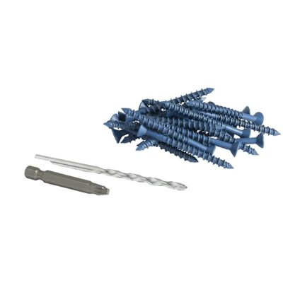 Vis à béton 1/4" x 2 3/4" tête plate avec filetage haute adhérence sur fond clair