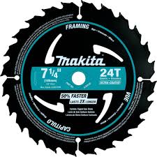 Lame scie circulaire 7 1/4" 24 dents Makita B‑61656 sur fond neutre, vue complète