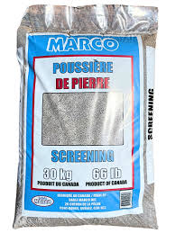 Sac de poussière de pierre Sable Marco de 30 kg sur fond blanc, bien centré avec détails visibles