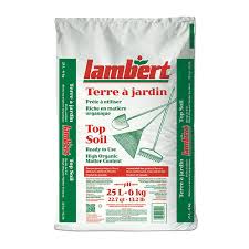 Sac de Terre à Jardin Lambert 25 L sur fond neutre, étiquette visible