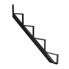 Limon d’aluminium noir PYLEX 4 marches pour escalier extérieur sur fond blanc.