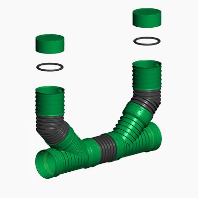 Cheminée d’accès au drain 4" polyéthylène haute densité sur fond blanc