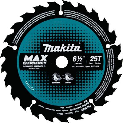 Lame scie circulaire 6.5" 25 dents Makita B‑62963 sur fond neutre, vue complète