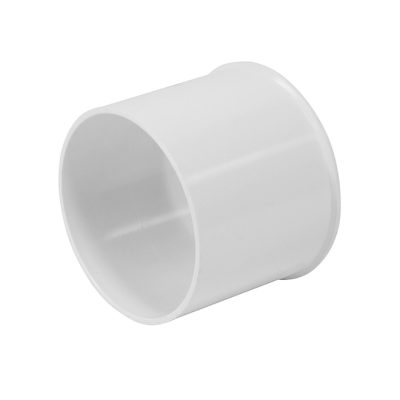 IPEX 043627 manchon PVC SDR 8 po sur fond blanc mise au point sur raccord coulissant