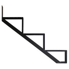 Limon d’aluminium noir PYLEX 3 marches pour escalier extérieur sur fond blanc.