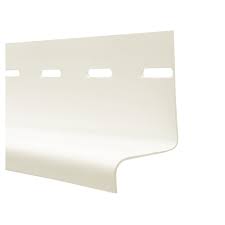 Moulure d'égouttement Blanc Loup 12' vinyle blanc sur fond neutre, vue sur profil et fonction d’écoulement