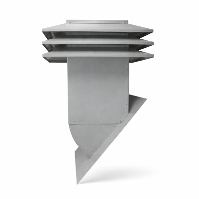 Ventilateur de toiture Optimum brun installé sur toiture avec mise au point sur la finition métallique