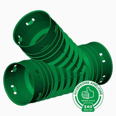 Soleno 1DY004 Y drain 4 po PEHD sur fond blanc focus clips