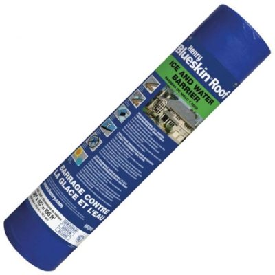 Membrane sous-couche Henry RF200 3' x 65' photographiée sur fond neutre avec mise au point sur la largeur et la longueur du rouleau