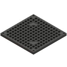 Grille puisard HC 12 po plastique HDPE sur fond extérieur avec focus sur les ouvertures de drainage