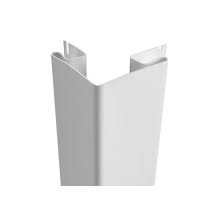 Coin extérieur Timberclad 3" x 10' vinyle blanc sur fond neutre, vue sur angle et surface